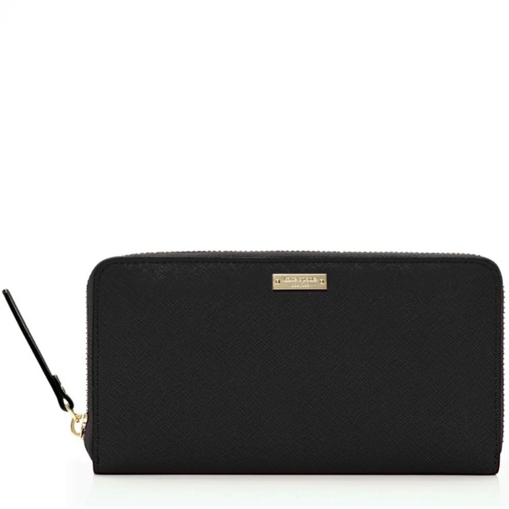 Brand New Kate Spade Laurel Way Kaden Black Zip Wallet - Saffiano leather
